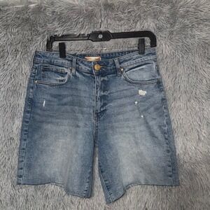 KUT from the Kloth Womens Bermuda Jean Shorts Denim Blue Size 2 Distressed